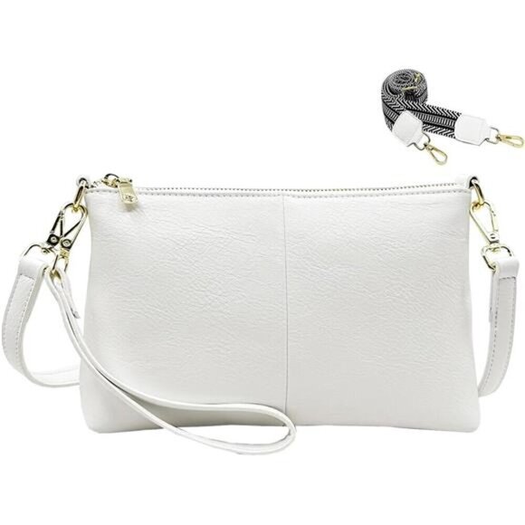 Small Crossbody Clutch Bag, White - Picture 1 of 6